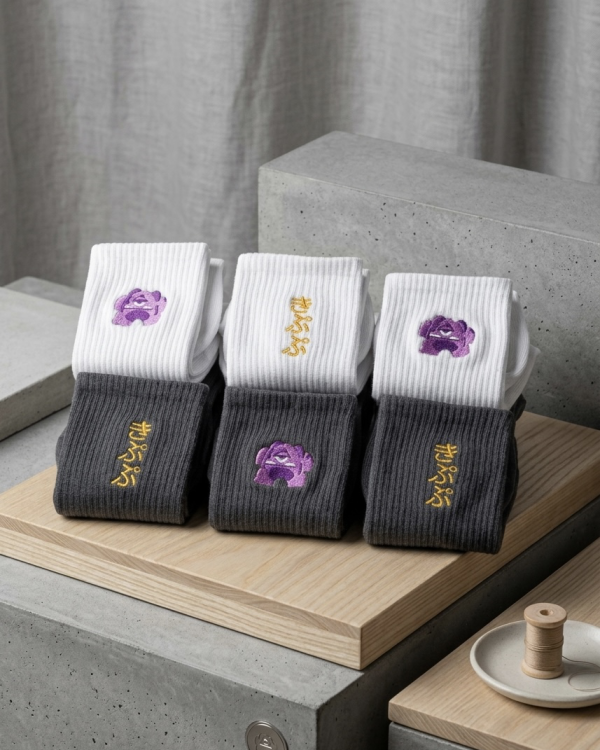 《南部囡仔》刺繡日常襪